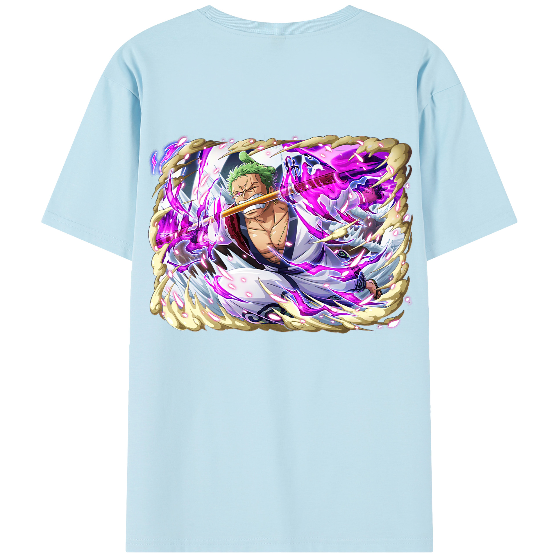ワンピース ロロノア・ゾロ ONE PIECE Roronoa Zoro 綿100％半袖Tシャツ（背面プリント）